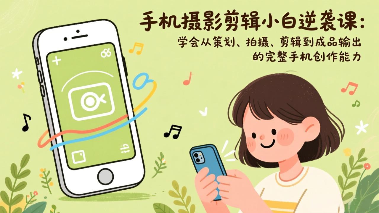 手机摄影剪辑小白逆袭课：学会从策划、拍摄、剪辑到成品输出的完整手机创作能力-优创项目网