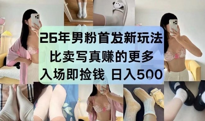 26年男粉首发最新3.0玩法，独此一家，比卖写真賺的更多，入场即捡钱，日入5张【揭秘】-优创项目网
