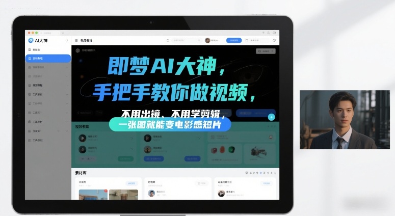 即梦AI大神手把手教你做视频，不用出镜、不用学剪辑，一张图就能变电影感短片-优创项目网