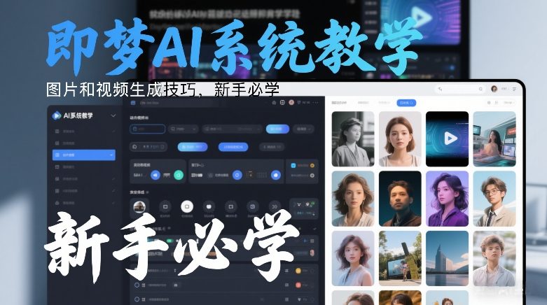 即梦AI系统教学，图片和视频生成技巧，新手必学-优创项目网