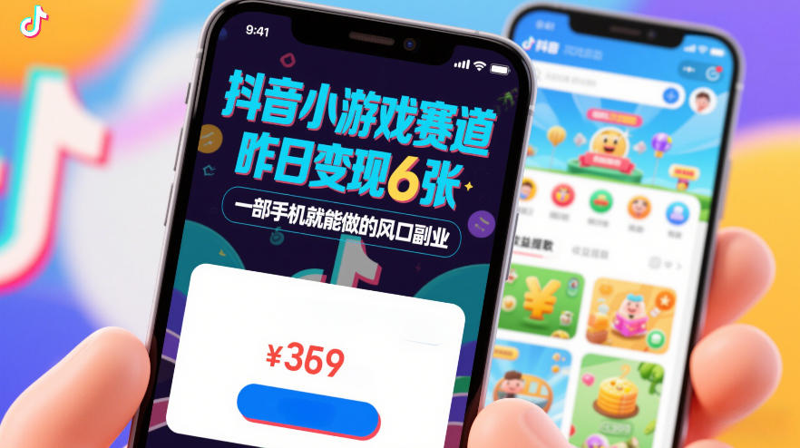 抖音小游戏赛道，昨日变现600+，零基础一部手机就能做的风口副业【揭秘】-优创项目网
