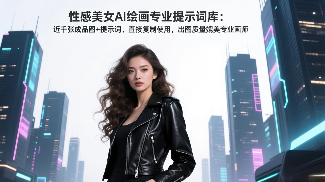 性感美女AI绘画专业提示词库：近千张成品图+提示词，直接复制使用，出图质量媲美专业画师-优创项目网