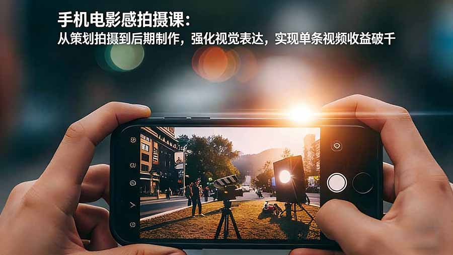 手机电影感拍摄课：从策划拍摄到后期制作，强化视觉表达，实现单条视频收益破千-优创项目网