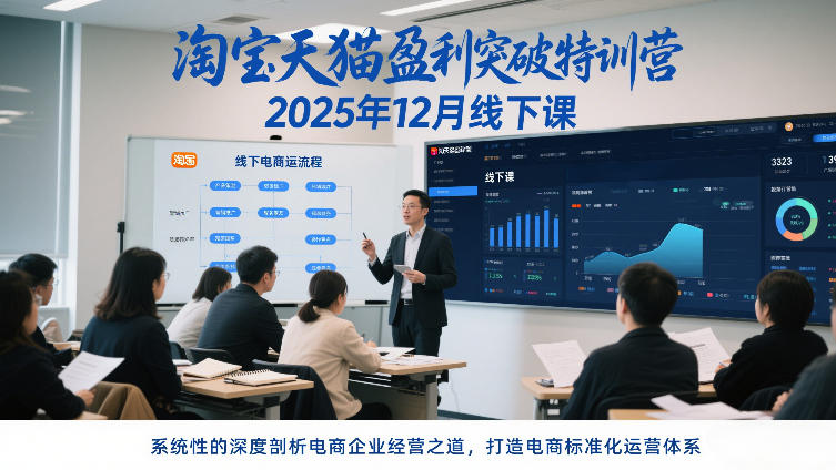 淘宝天猫盈利突破特训营25年12月线下课，系统性的深度剖析电商企业经营之道，打造电商标准化运营体系-优创项目网