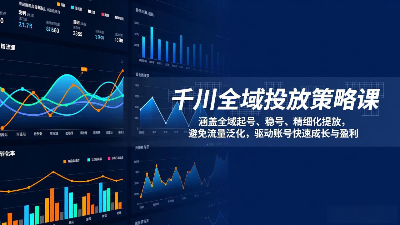 千川全域投放策略课：涵盖全域起号、稳号、精细化投放，避免流量泛化，驱动账号快速成长与盈利-优创项目网