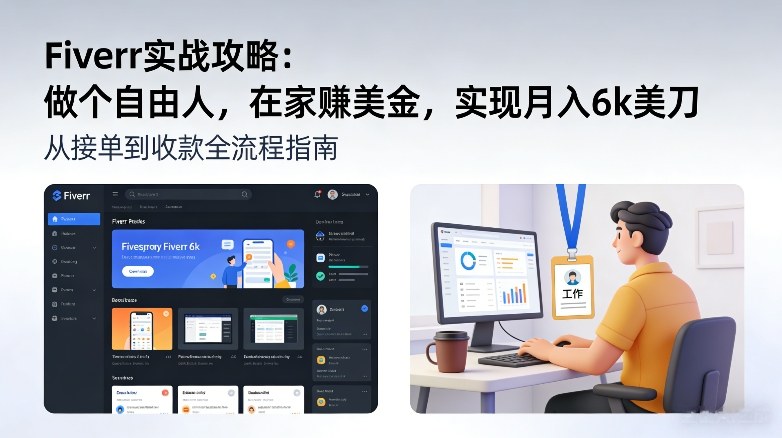 Fiverr实战攻略，做个自由人，在家賺美金，实现月入6k美刀-优创项目网