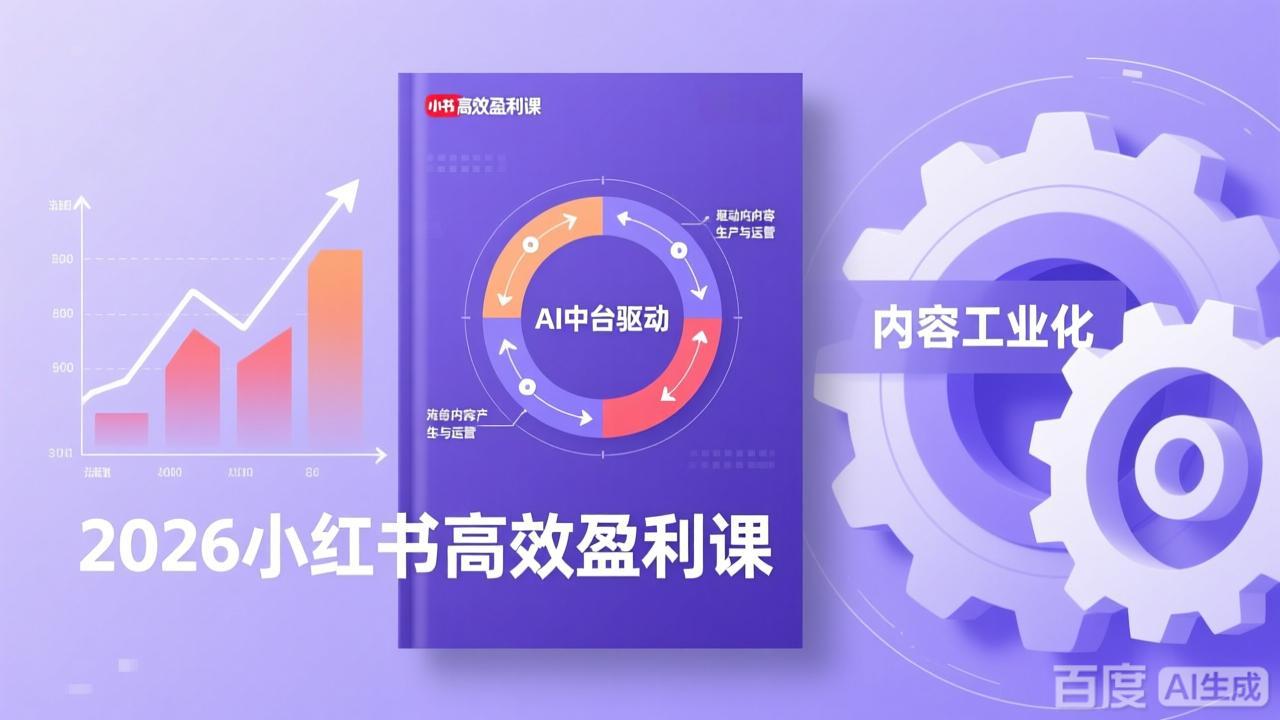 2026小红书高效盈利课，流量双引擎+内容工业化+AI中台驱动，构建可复制的千万级营收模型-优创项目网