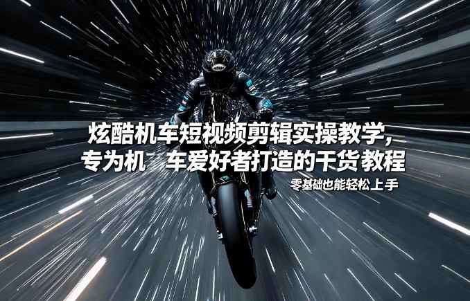 炫酷机车短视频剪辑实操教学，专为机车爱好者打造的干货教程，零基础也能轻松上手-优创项目网