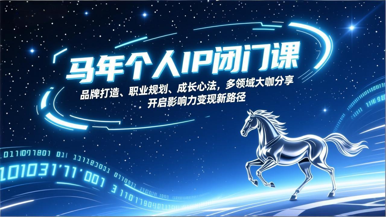 马年个人IP闭门课，品牌打造、职业规划、成长心法，多领域大咖分享，开启影响力变现新路径-优创项目网
