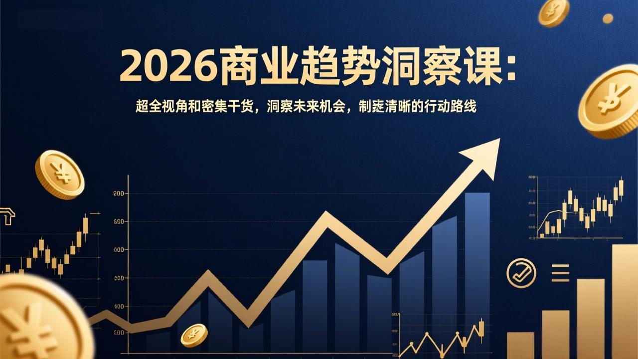 2026商业趋势洞察课：超全视角和密集干货，洞察未来机会，制定清晰的行动路线-优创项目网
