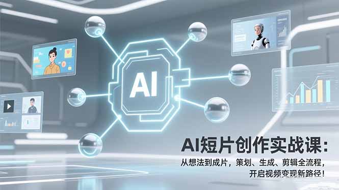 AI短片创作实战课：从想法到成片，策划、生成、剪辑全流程，开启视频变现新路径！-优创项目网