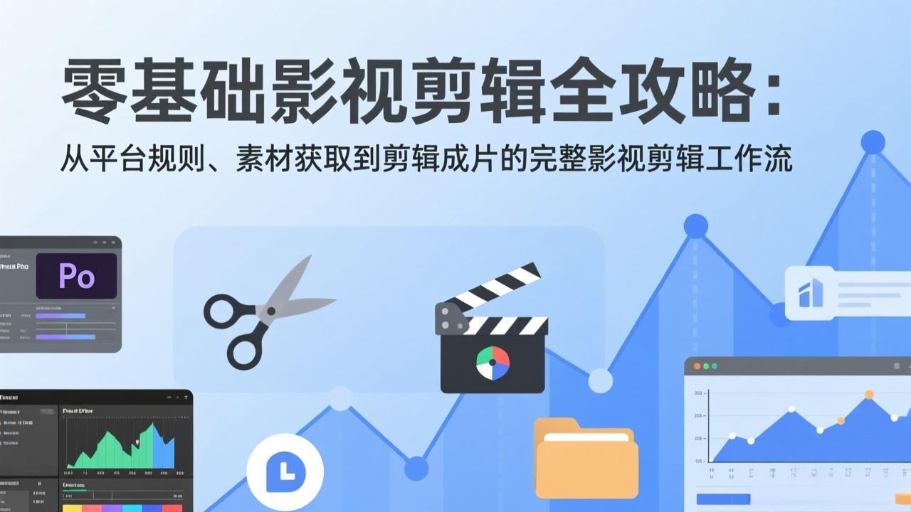 零基础影视剪辑全攻略：从平台规则、素材获取到剪辑成片的完整影视剪辑工作流-优创项目网