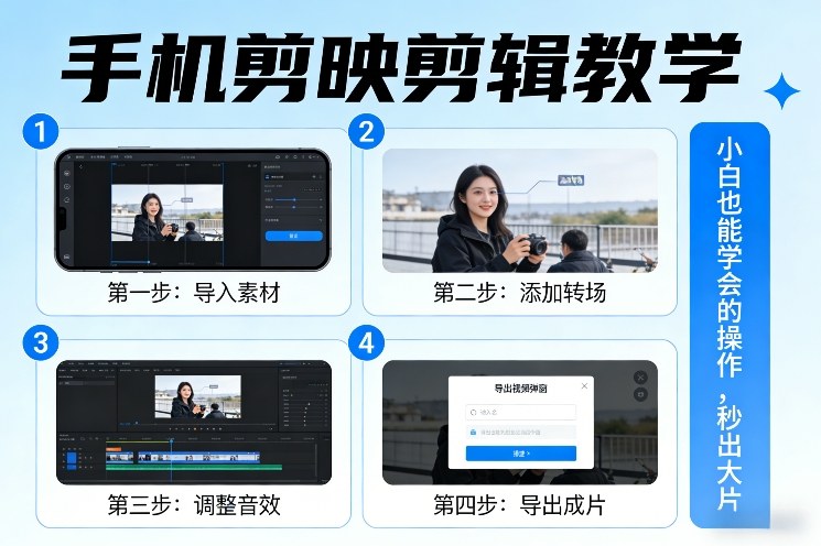 手机剪映剪辑教学，小白也能学会的操作，秒出大片-优创项目网