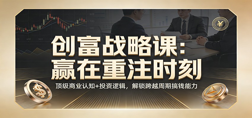 《创富战略课：赢在重注时刻》顶级商业认知+投资逻辑，解锁跨越周期搞钱能力-优创项目网