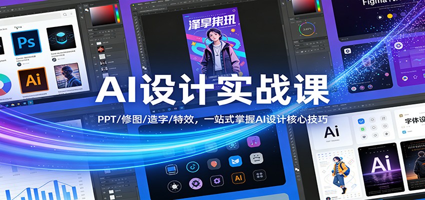AI设计实战课：PPT/修图/造字/特效，一站式掌握AI设计核心技巧-优创项目网