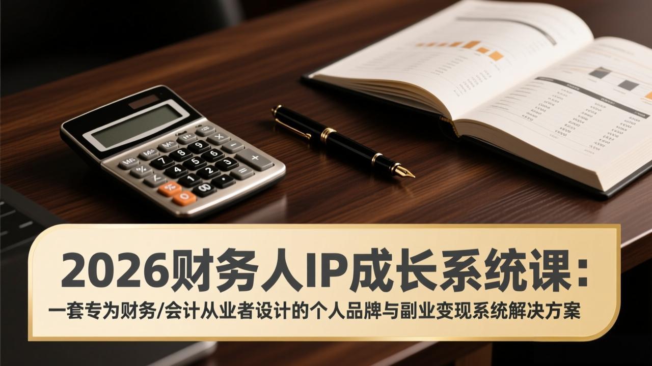 2026财务人IP成长系统课：一套专为财务/会计从业者设计的个人品牌与副业变现系统解决方案-优创项目网