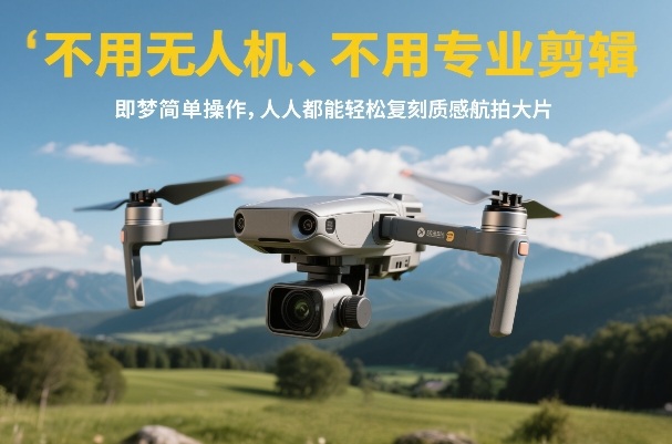 不用无人机、不用专业剪辑，即梦简单操作，人人都能轻松复刻质感航拍大片-优创项目网