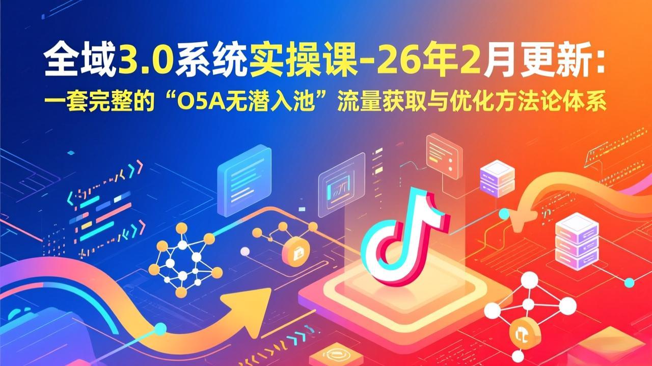 全域3.0系统实操课-26年2月更新：一套完整的“O5A无潜入池”流量获取与优化方法论体系-优创项目网