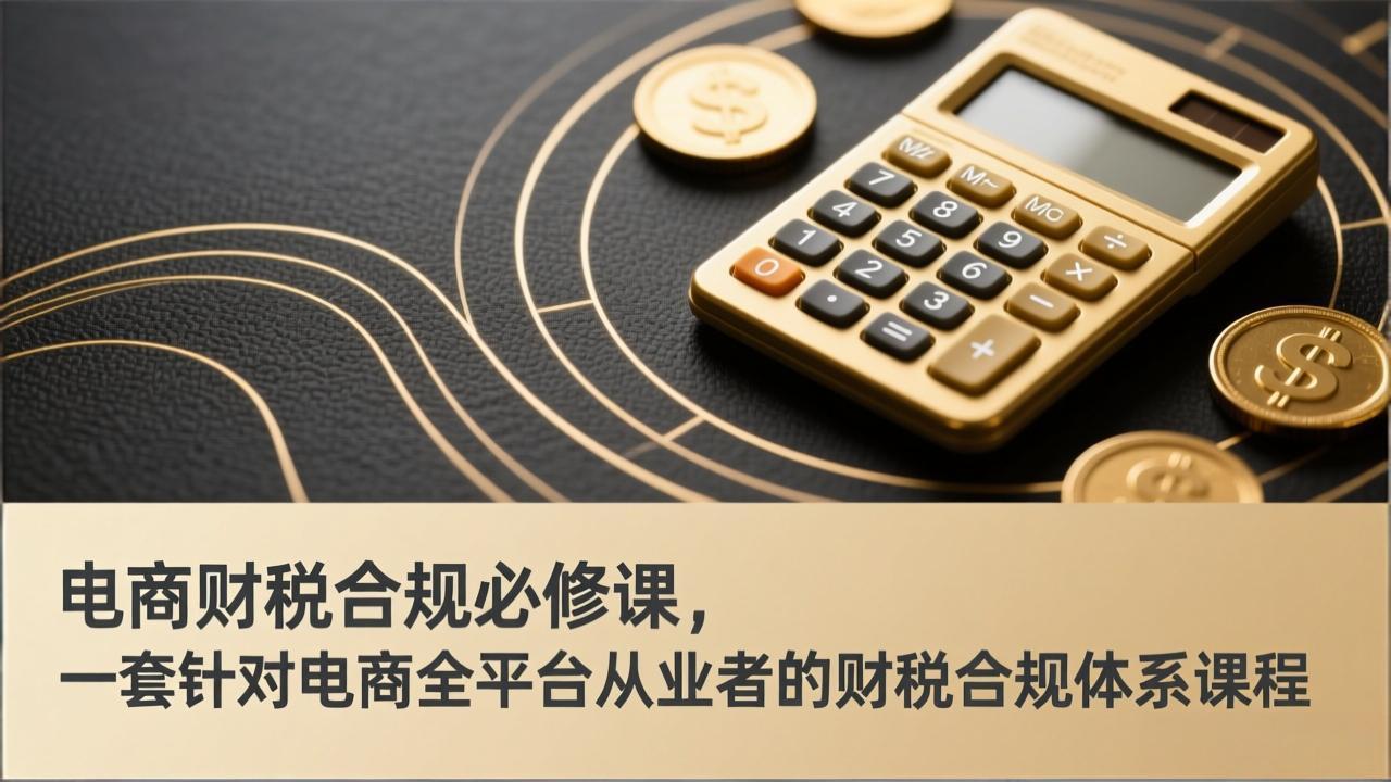 电商财税合规必修课，是一套针对电商全平台从业者的财税合规体系课程-优创项目网