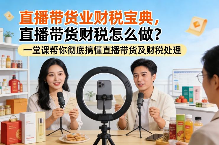 直播带货业财税宝典，直播带货财税怎么做？一堂课帮你彻底搞懂直播带货及财税处理-优创项目网