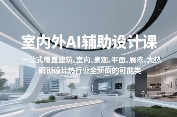 室内外AI设计课，一站式覆盖建筑、室内、景观、平面、展陈五大热门品类，解锁设计行业的全新可能-优创项目网