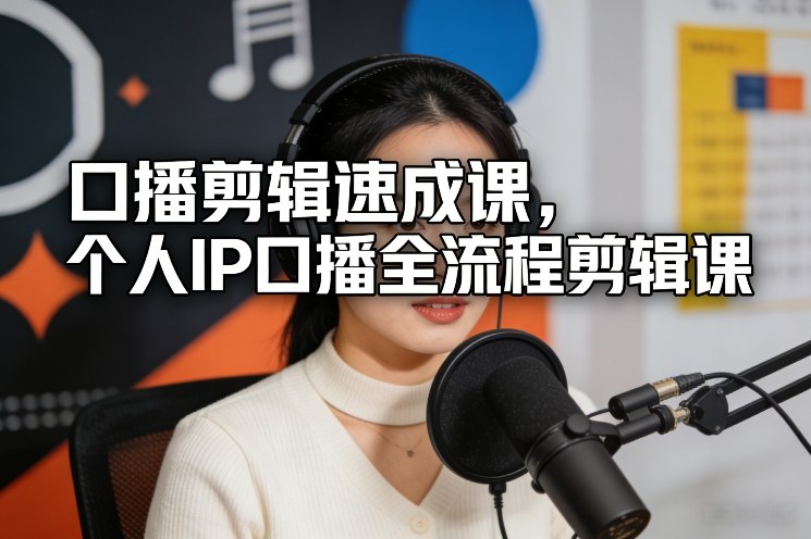口播剪辑速成课，个人IP口播全流程剪辑课-优创项目网