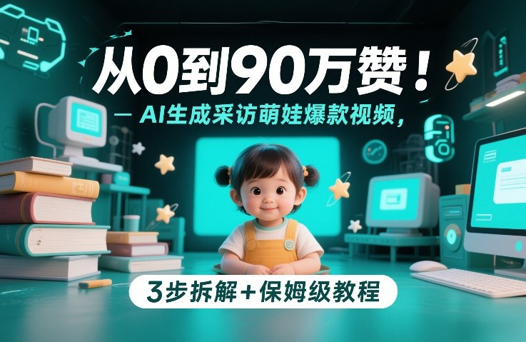 从0到90万赞：AI生成采访萌娃爆款视频，3步拆解+保姆级教程-优创项目网