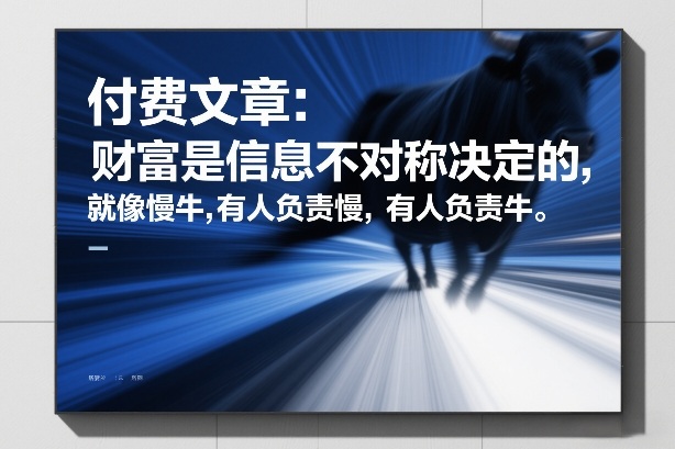 付费文章：财富是信息不对称决定的，就像慢牛，有人负责慢，有人负责牛-优创项目网