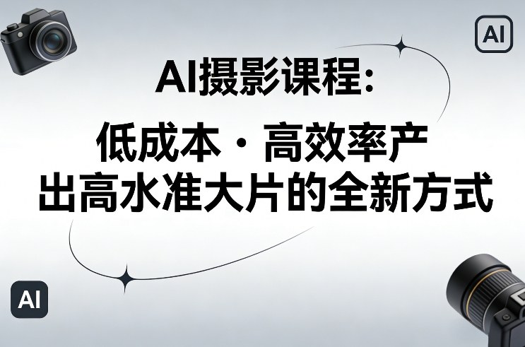 AI摄影课程，低成本高效率产出高水准大片的全新方式-优创项目网