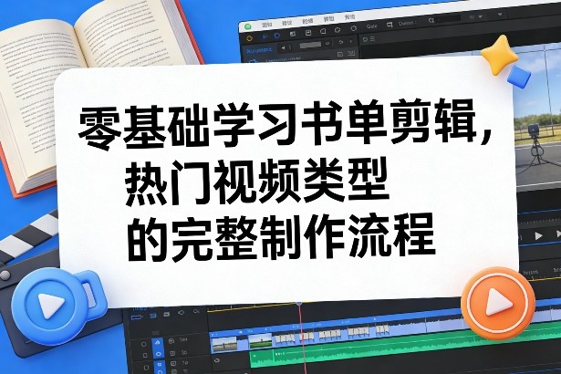 零基础学习书单剪辑，热门视频类型的完整制作流程(更新2026)-优创项目网
