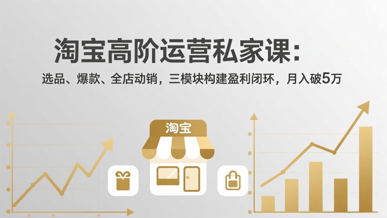 淘宝高阶运营私家课：选品、爆款、全店动销，三模块构建盈利闭环，月入破5万(更新26年2月-优创项目网