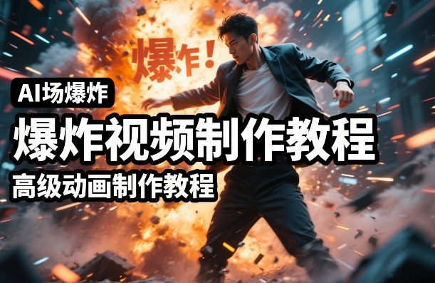 AI场景爆炸视频制作教程，利用人物实拍视频制作出高级的动画特效-优创项目网