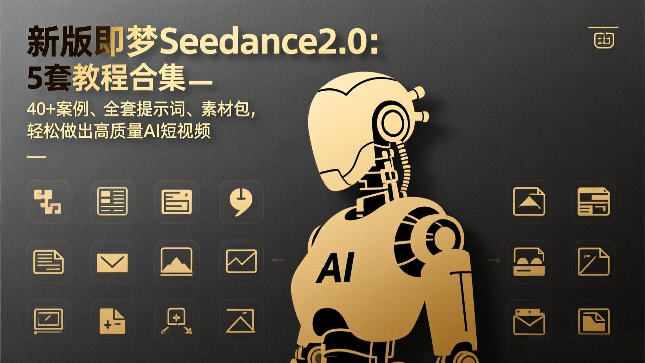 新版即梦Seedance2.0：5套教程合集，40+案例、全套提示词、素材包，轻松做出高质量AI短视频-优创项目网