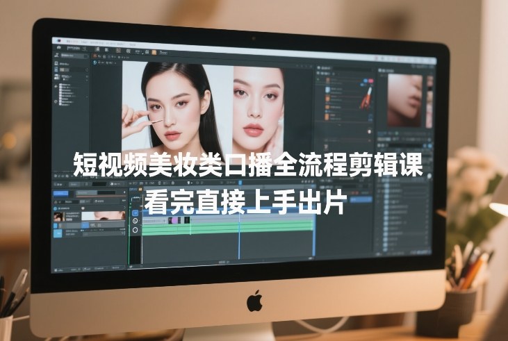 短视频美妆类口播全流程剪辑课，看完直接上手出片-优创项目网