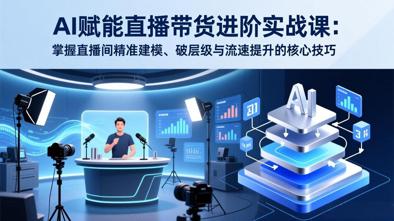AI赋能直播带货进阶实战课：掌握直播间精准建模、破层级与流速提升的核心技巧-优创项目网