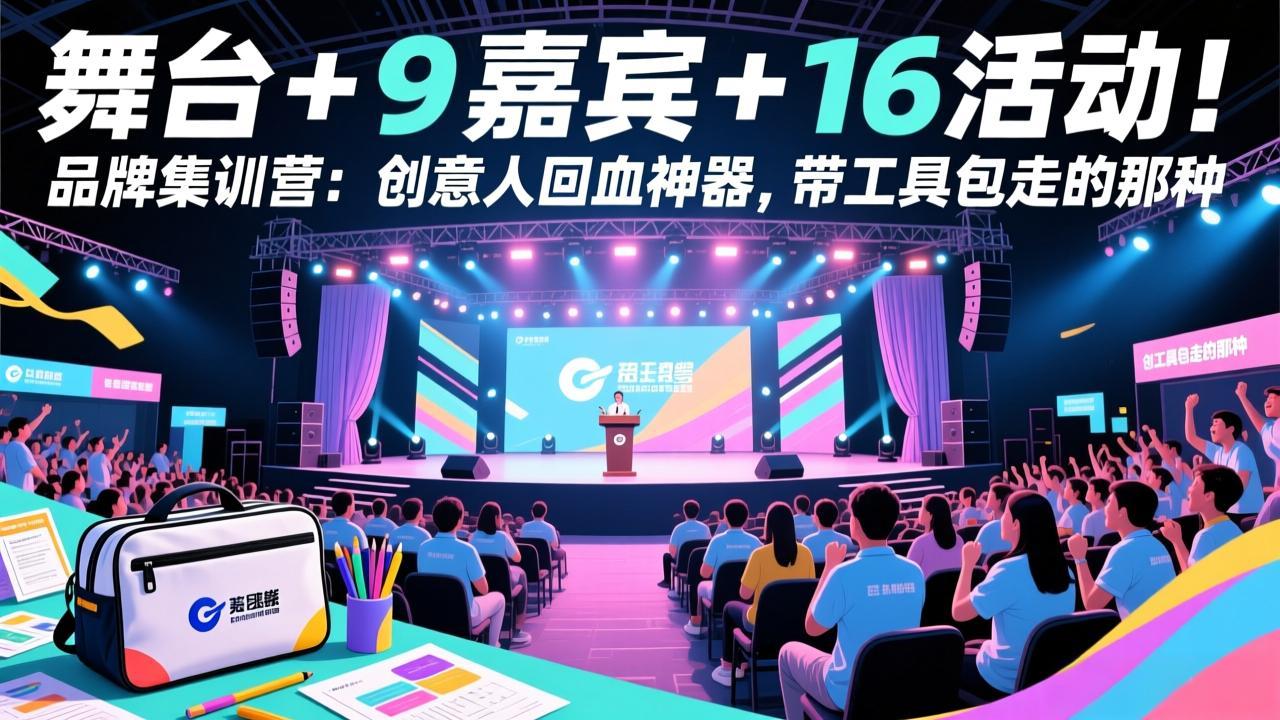 舞台 + 9 嘉宾 + 16 活动！品牌集训营：创意人回血神器，带工具包走的那种-优创项目网