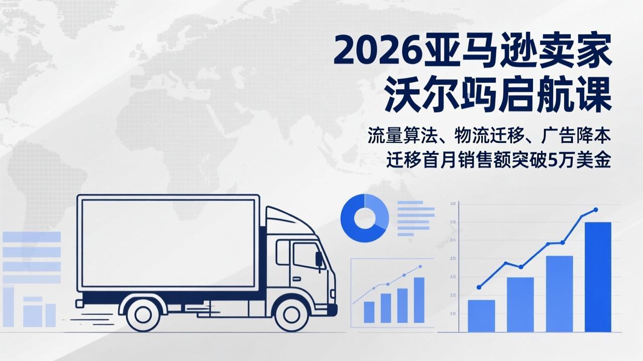 2026亚马逊卖家沃尔玛启航课，流量算法、物流迁移、广告降本，迁移首月销售额突破5万美金-优创项目网