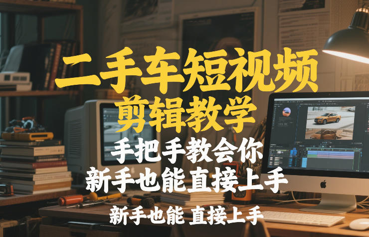 二手车短视频剪辑教学，手把手教会你，新手也能直接上手-优创项目网