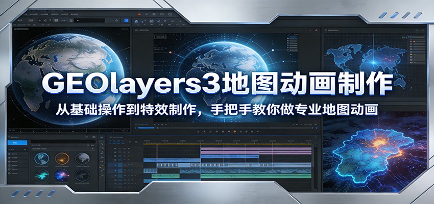 GEOlayers3地图动画制作：从基础操作到特效制作，手把手教你做专业地图动画-优创项目网