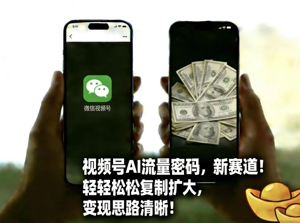 视频号AI流量密码新赛道，轻轻松松复制扩大，变现思路清晰-优创项目网