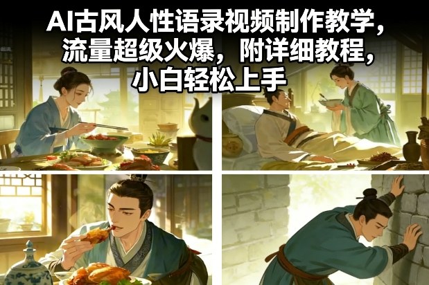 AI古风人性语录视频制作教学，流量超级火爆，附详细教程，小白轻松上手-优创项目网