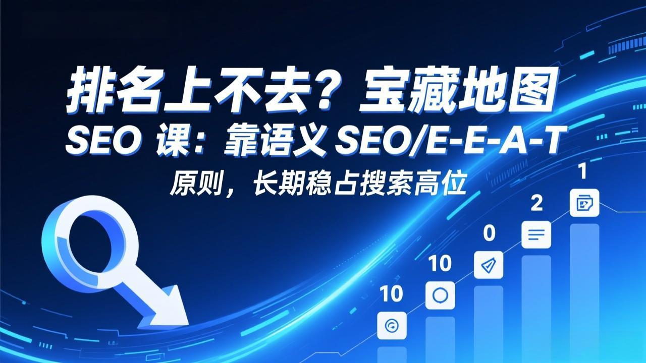 排名上不去？宝藏地图 SEO 课：靠语义 SEO+E-E-A-T 原则，长期稳占搜索高位-优创项目网