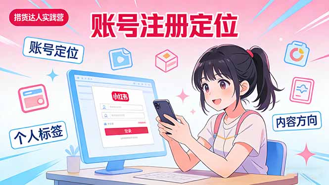 小红书带货达人实战营：账号注册定位、内容创作、选品策略、带货技巧、流量运营等-优创项目网