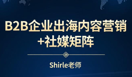 shirle老师·B2B企业出海内容营销+社媒矩阵-优创项目网