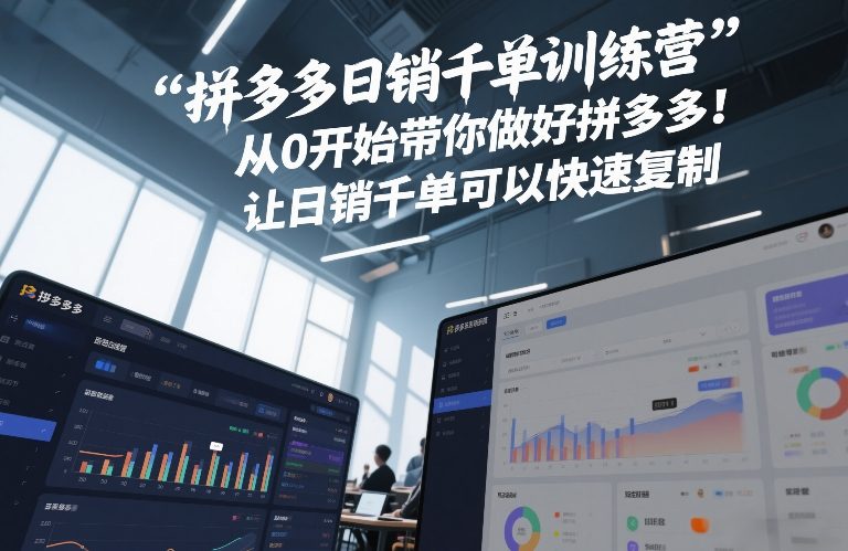 拼多多日销千单训练营，从0开始带你做好拼多多，让日销千单可以快速复制(更新26年2月)-优创项目网