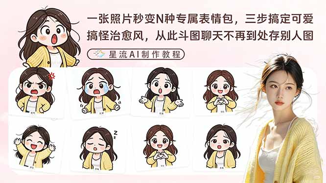 一张照片秒变N种专属表情包，三步搞定可爱搞怪治愈风，从此斗图聊天不再到处存别人图-优创项目网