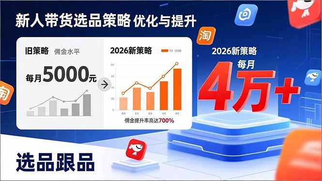 新人带货别瞎选品！这套2026全新选品跟品策略，让我的佣金从0做到每月4万+-优创项目网