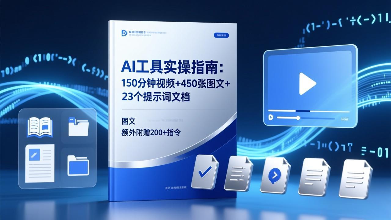AI工具实操指南：150分钟视频+450张图文+23个提示词文档，额外附赠200+指令-优创项目网
