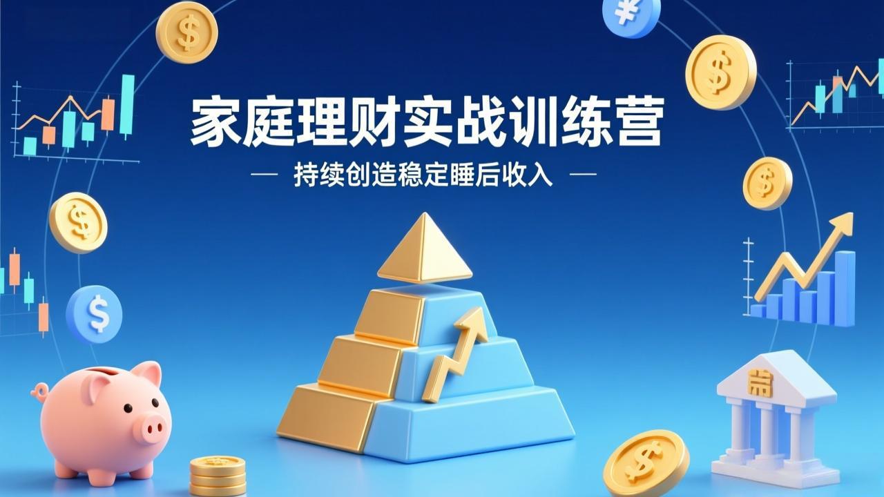 家庭理财实战训练营：从0到1建体系，三阶进阶层层递进，助你持续创造稳定睡后收入-优创项目网