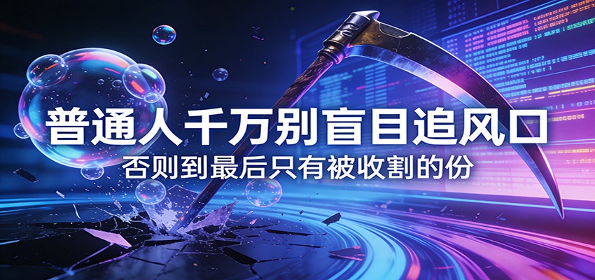 付费文章《通人千万别盲目追风口》否则到最后只有被收割的份-优创项目网